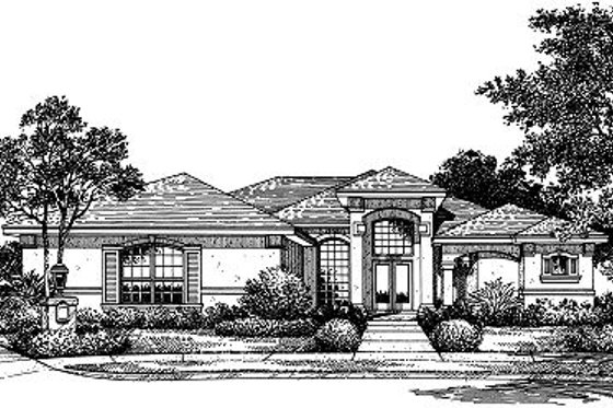Exterior - Front Elevation for European House Plan #417-246 - 4 bed, 3 bath