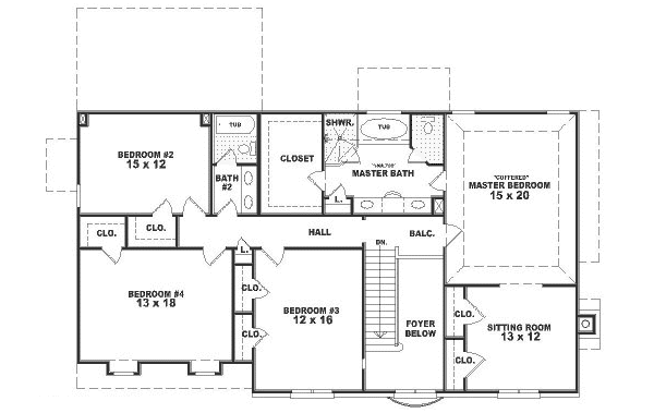 Southern Floor Plan - Upper Floor Plan #81-297