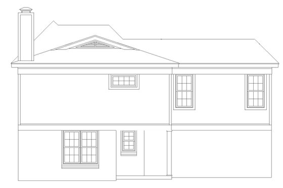 Exterior - Rear Elevation for European House Plan #81-13763 - 3 bed, 2.5 bath