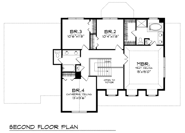 Country Floor Plan - Upper Floor Plan #70-398