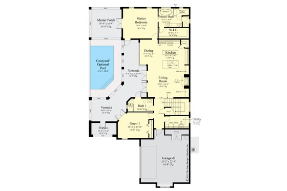 Floor Plan - Main Floor for Contemporary House Plan #930-521 - 3 bed, 3 bath
