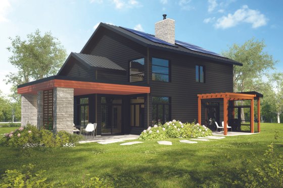 Exterior - Rear Elevation for Modern House Plan #23-2308 - 4 bed, 2 bath