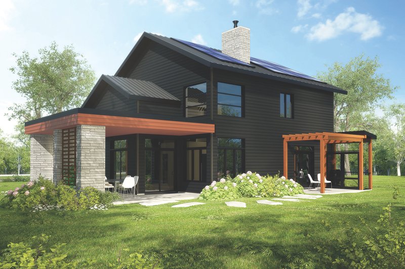Home Plan - Exterior - Rear Elevation for Modern House Plan #23-2308 - 4 bed, 2 bath