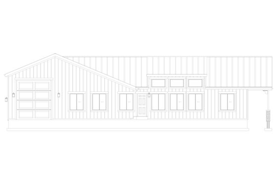 Exterior - Rear Elevation 2 for Barndominium House Plan #1060-292 - 3 bed, 3.5 bath