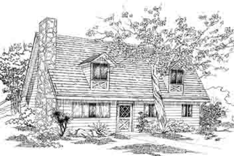 Colonial Style House Plan - 3 Beds 2 Baths 1350 Sq/Ft Plan #1-121
