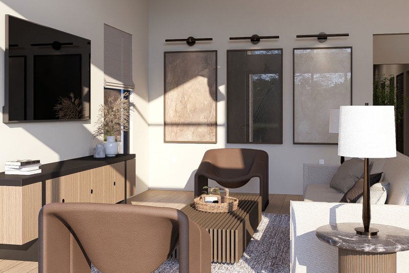 Home Plan - Interior - Family Room 1 for Barndominium House Plan #455-383 - 3 bed, 2.5 bath