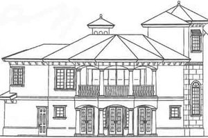 Exterior - Rear Elevation for Beach House Plan #115-146 - 3 bed, 3.5 bath