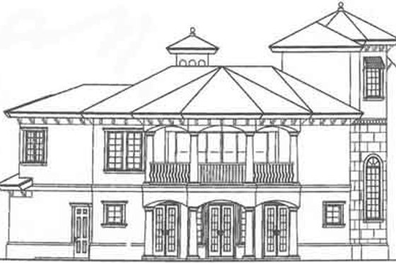 Exterior - Rear Elevation for Beach House Plan #115-146 - 3 bed, 3.5 bath
