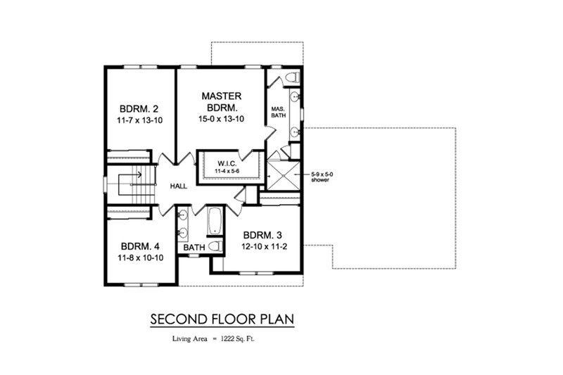 Dream House Plan - Floor Plan - Upper Floor for Traditional House Plan #1010-231 - 4 bed, 2.5 bath