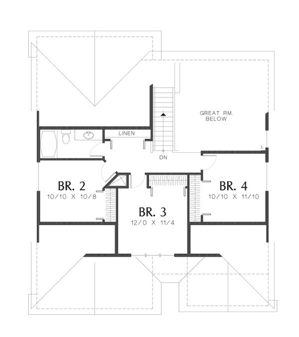 Dream House Plan - Craftsman Floor Plan - Upper Floor Plan #48-609
