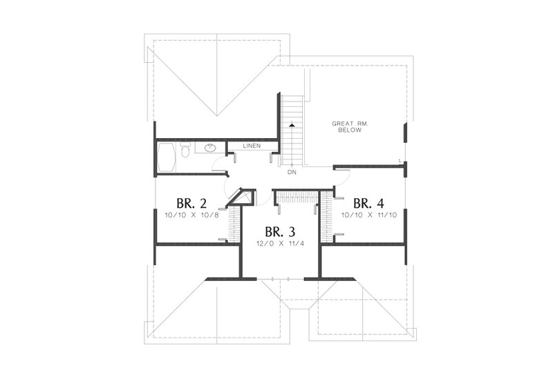 Dream House Plan - Floor Plan - Upper Floor for Craftsman House Plan #48-609 - 4 bed, 2.5 bath