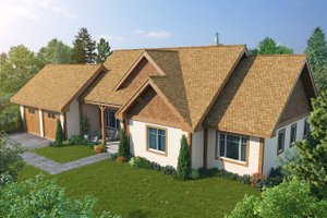 Exterior - Front Elevation 3 for Ranch House Plan #942-54 - 3 bed, 2 bath