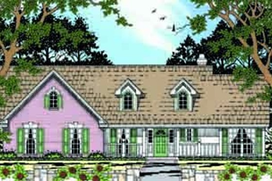 Exterior - Front Elevation for Traditional House Plan #42-294 - 3 bed, 2 bath