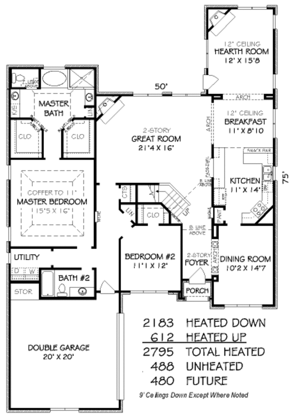 European Floor Plan - Main Floor Plan #424-338