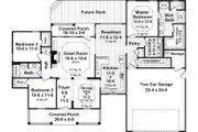 Country Style House Plan - 3 Beds 2 Baths 1717 Sq/Ft Plan #21-530 Floor 
