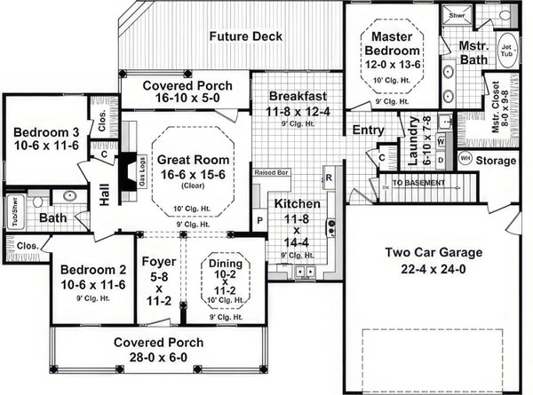 House Blueprint - Country Floor Plan - Main Floor Plan #21-530