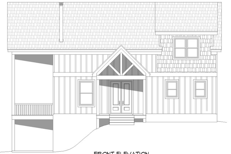 House Blueprint - Exterior - Front Elevation 3 for Southern House Plan #932-842 - 4 bed, 3 bath