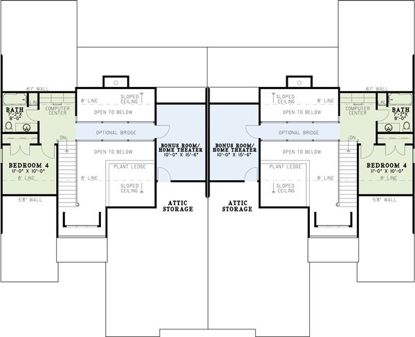 Home Plan - Country Floor Plan - Upper Floor Plan #17-2402