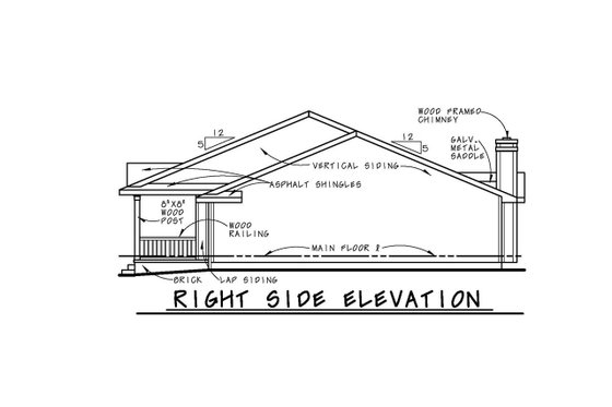 Exterior - Other Elevation 1 for Ranch House Plan #20-125 - 3 bed, 2.5 bath