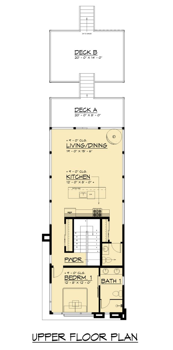 Modern Floor Plan - Upper Floor Plan #1066-301