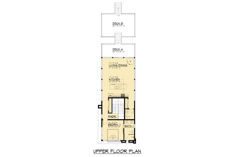 Dream House Plan - Floor Plan - Upper Floor for Modern House Plan #1066-301 - 1 bed, 1.5 bath