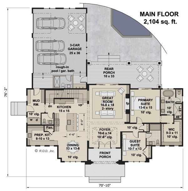 Farmhouse Floor Plan - Main Floor Plan #51-1256