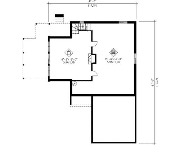 Country Floor Plan - Lower Floor Plan #25-4194