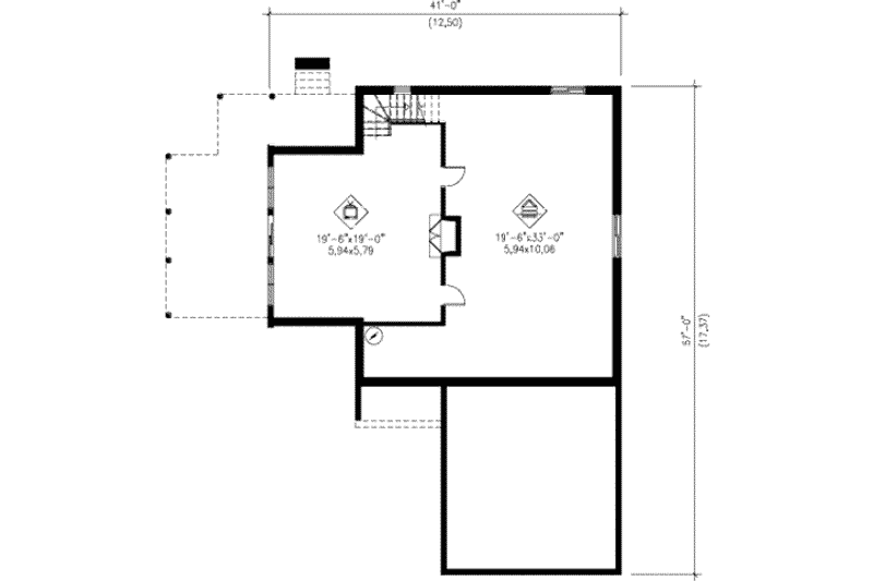 Dream House Plan - Floor Plan - Lower Floor for Country House Plan #25-4194 - 3 bed, 1.5 bath