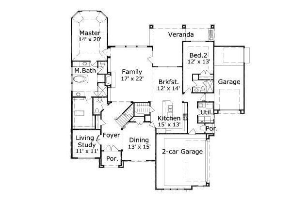 European Floor Plan - Main Floor Plan #411-638