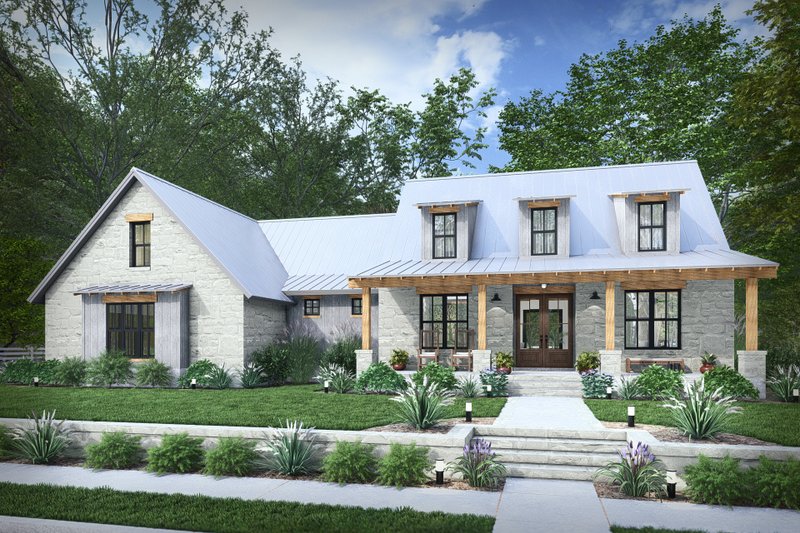 Architectural House Design - Farmhouse Exterior - Front Elevation Plan #120-294