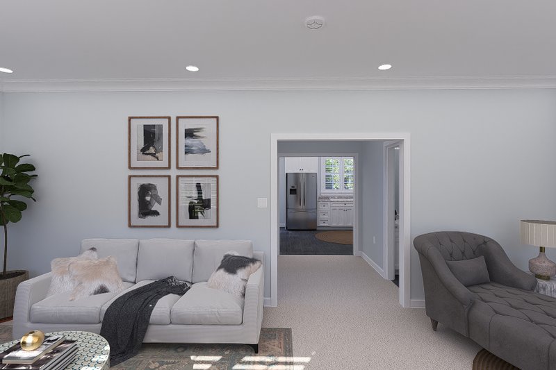 House Design - Interior - Family Room for Farmhouse House Plan #1060-301 - 2 bed, 1.5 bath
