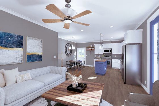 Interior - Family Room for Cottage House Plan #44-229 - 3 bed, 2 bath