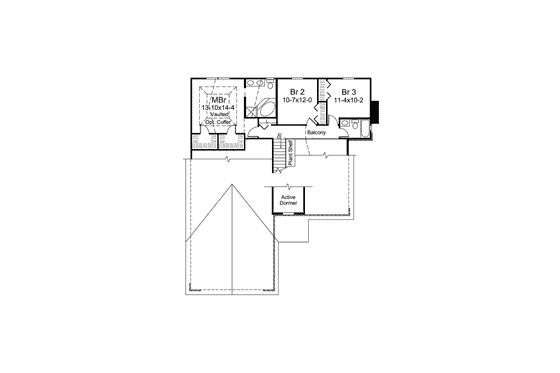 Floor Plan - Upper Floor House Plan #57-603 - 3 bed, 2.5 bath
