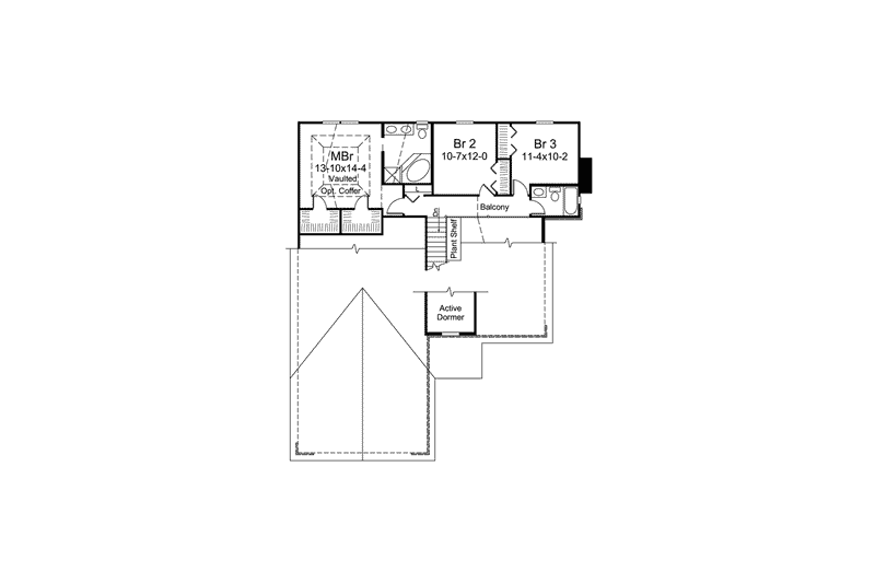 House Blueprint - Floor Plan - Upper Floor House Plan #57-603 - 3 bed, 2.5 bath