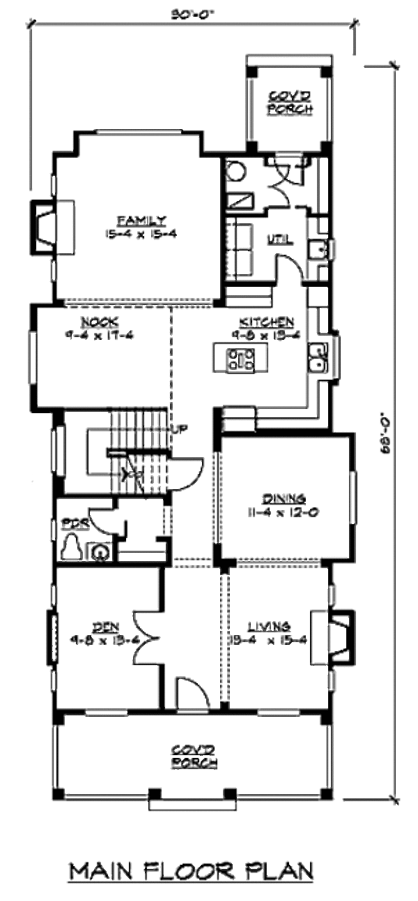 Craftsman Floor Plan - Main Floor Plan #132-110