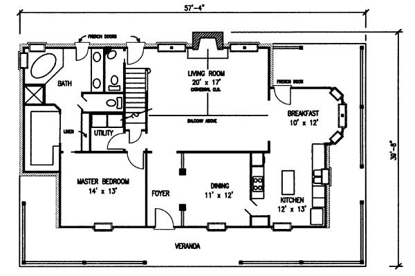House Plan Design - Ranch Floor Plan - Main Floor Plan #410-212