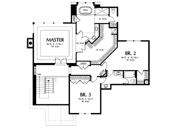 House Plan Design - European Floor Plan - Upper Floor Plan #48-348