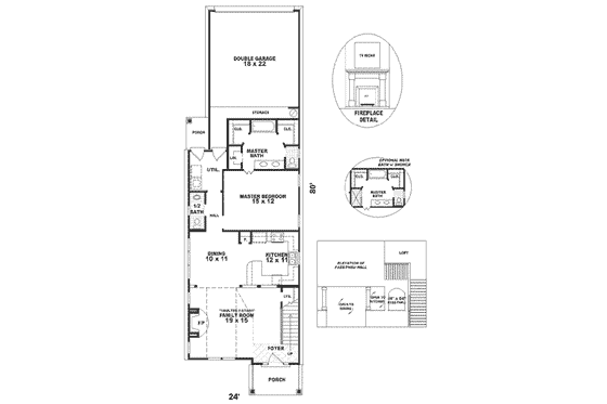 Floor Plan - Main Floor for Southern House Plan #81-137 - 4 bed, 2.5 bath