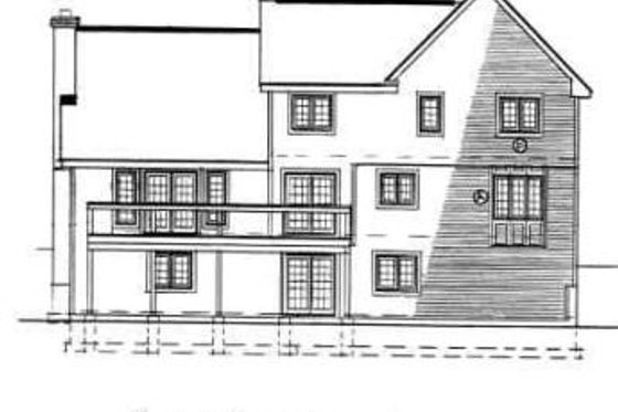 Exterior - Rear Elevation for Traditional House Plan #75-122 - 4 bed, 2.5 bath
