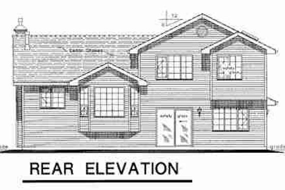 Exterior - Rear Elevation for Traditional House Plan #18-9506 - 3 bed, 2 bath