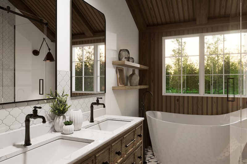 House Blueprint - Interior - Master Bathroom for Farmhouse House Plan #23-2827 - 6 bed, 2.5 bath