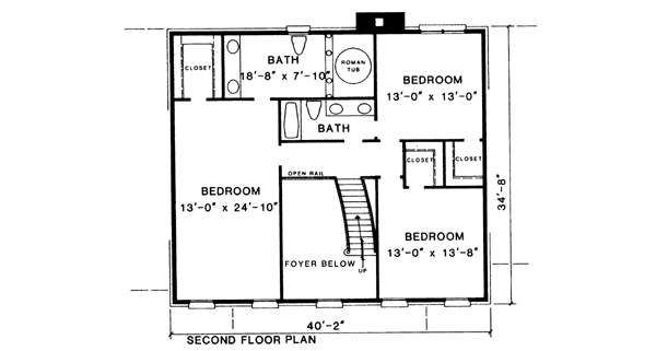 Classical Floor Plan - Upper Floor Plan #10-263