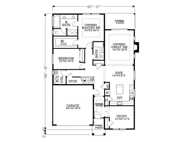 Craftsman Floor Plan - Main Floor Plan #53-543