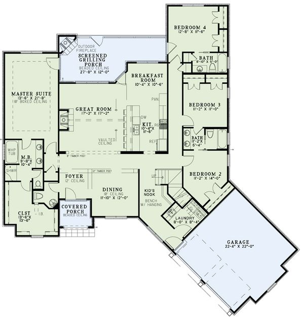 House Plan Design - European Floor Plan - Main Floor Plan #17-2529