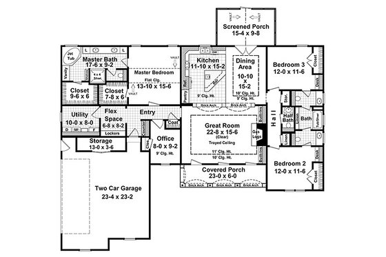 Floor Plan - Main Floor for European House Plan #21-191 - 3 bed, 2.5 bath