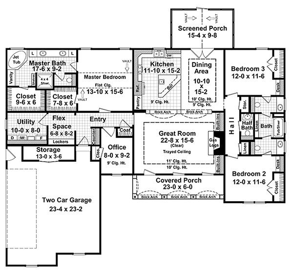 House Plan Design - European Floor Plan - Main Floor Plan #21-191