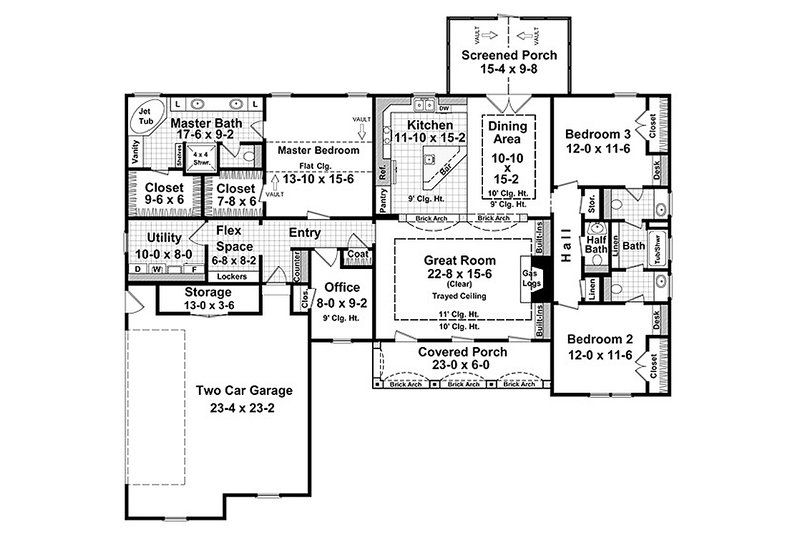 Home Plan - Floor Plan - Main Floor for European House Plan #21-191 - 3 bed, 2.5 bath