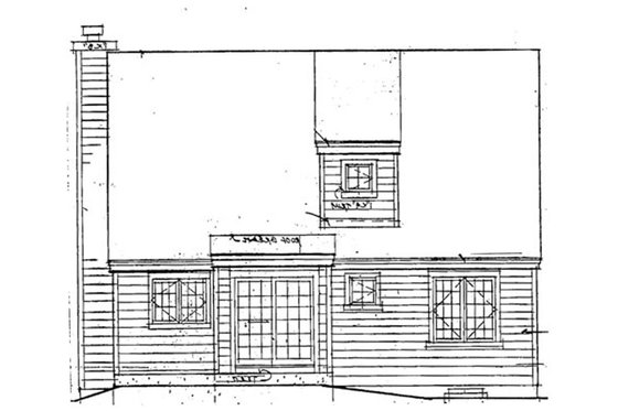 Exterior - Rear Elevation for Southern House Plan #3-112 - 3 bed, 2 bath