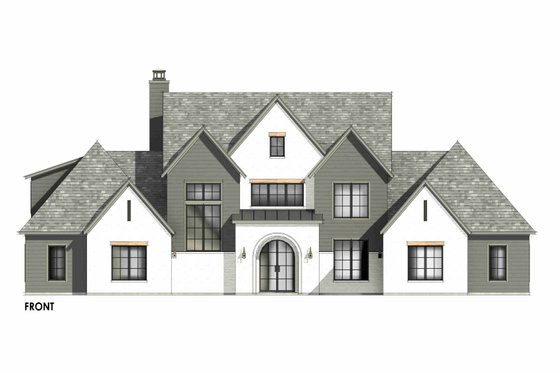 Exterior - Front Elevation 5 for European House Plan #1096-10 - 4 bed, 4.5 bath
