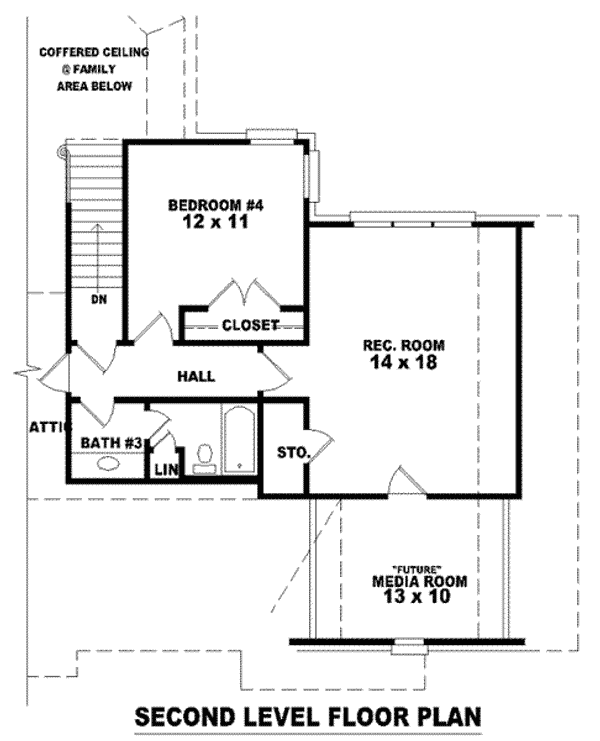 Floor Plan - Upper Floor for European House Plan #81-1176 - 4 bed, 3 bath